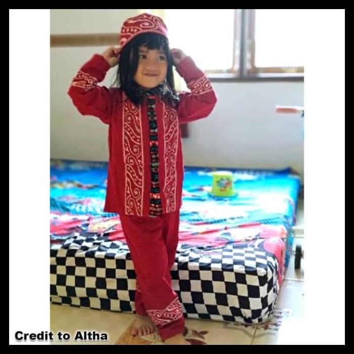 Koko Anak Batik Muslim Baju Setelan Pakaian Gamis Anak Berkelas Maruno 1