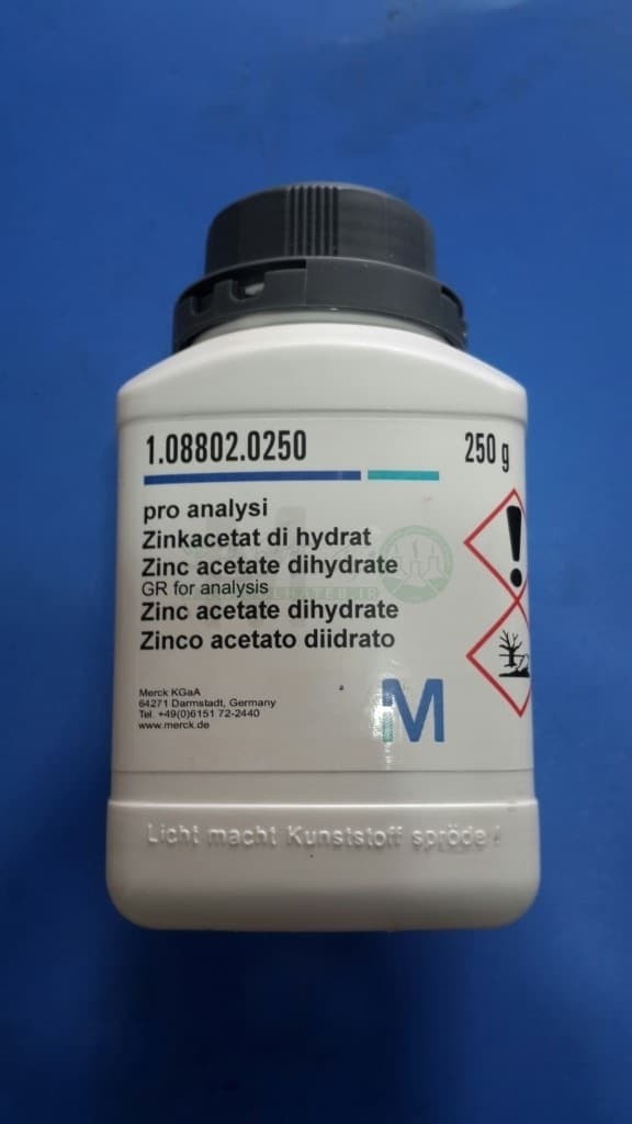 Jual ZINC ACETATE DIHYDRATE FOR ANALYSIS 250 GR MERCK 108802 Kota