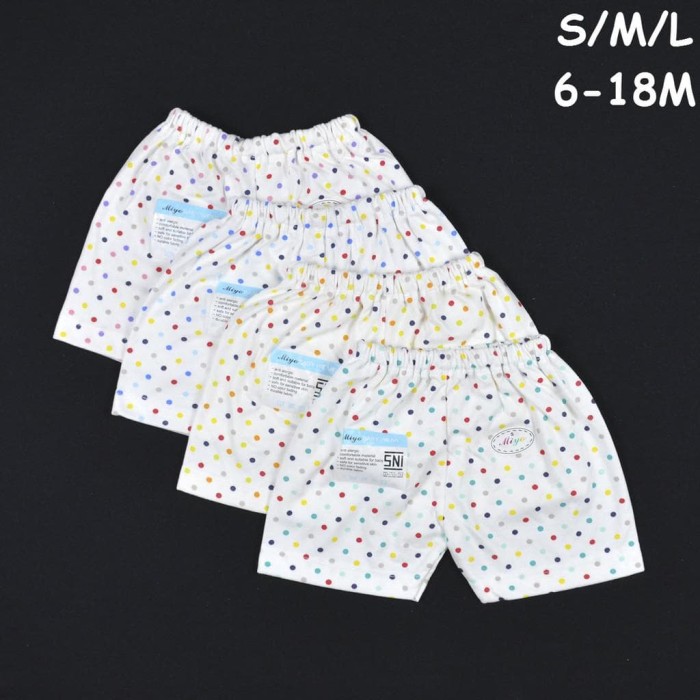 Miyo 4 Pcs Celana Pendek Bayi/Baby Polkadot S,M,L (6
