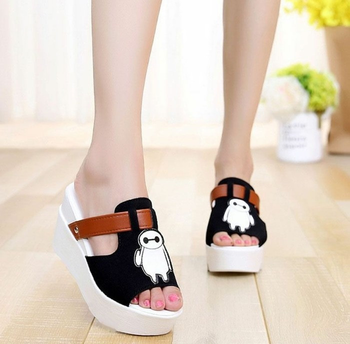 Jual Sandal sendal wanita wedges hitam 20 Jakarta Pusat