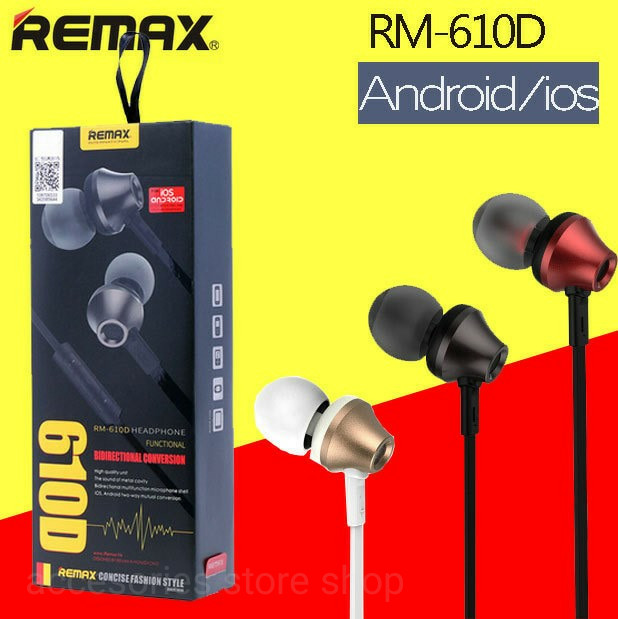 Earphone Remax ORI RM610D - Hitam