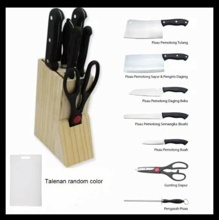 Jual Pisau Set Dinemate 8 Pcs Knife Dapur Hitam Pisau Set Dinemate 8 Pcs Knife Dapur Hitam