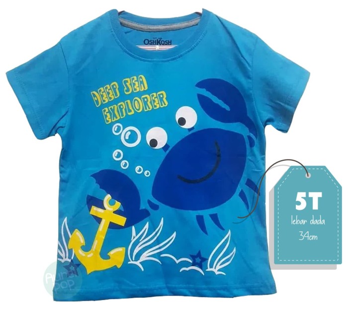 KAOS ANAK OSHKOSH LAKI-LAKI - 5T | Crab deep sea explorer