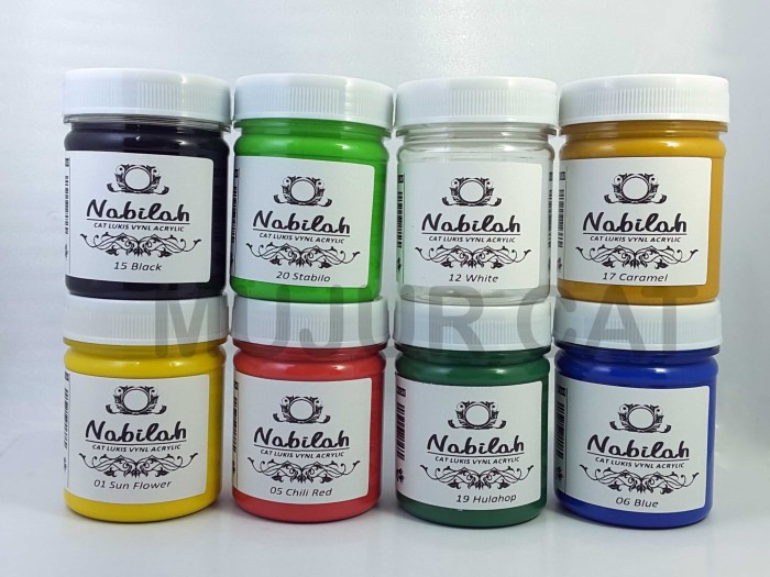 Jual CAT LUKIS NABILAH FULL COLOUR 100 Gram Putih MUJUR CAT