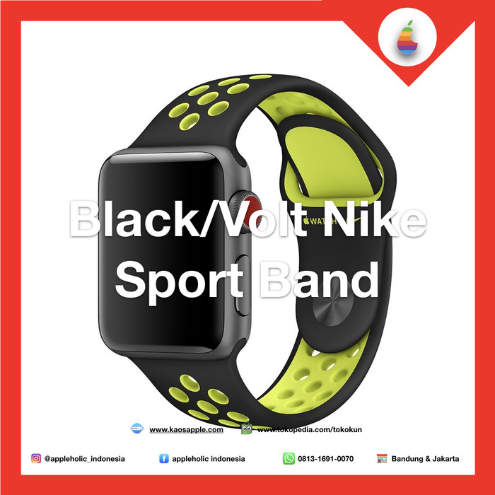 nike sport band black volt