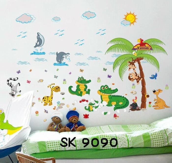 jual wall sticker anak hewan wallsticker binatang stiker dinding