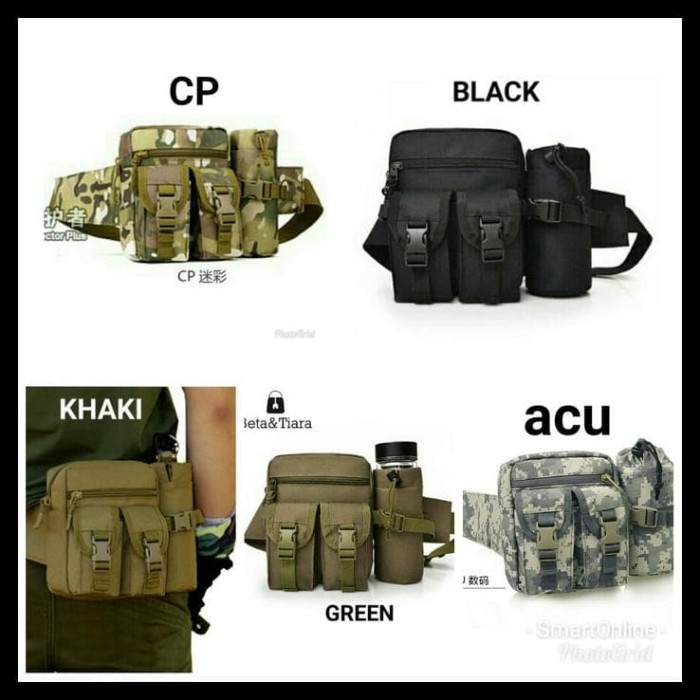 Tas Pinggang Tactical Army Dengan Tempat Botol