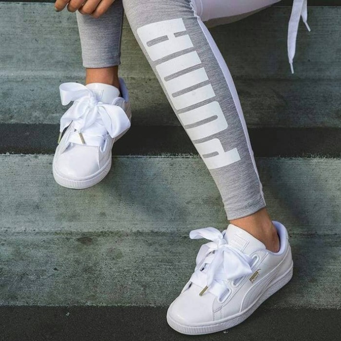 puma basket white womens