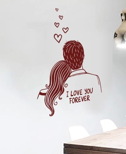 jual set stiker dekorasi dinding motif "i love you forever" - kyuti