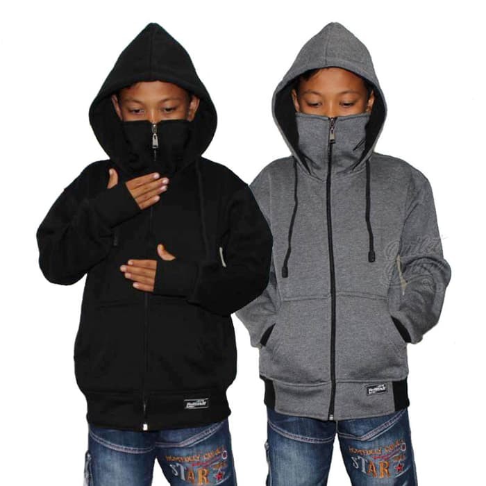 Jaket Hoodie Ninja Anak - 7 Warna - 5-6 tahun, Maroon