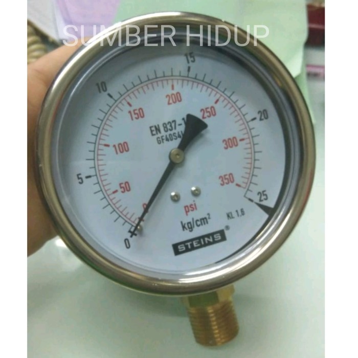 Jual Pressure Gauge 25 bar Steins EN 8371 GF40S4L Drat 1/2" Diameter 4
