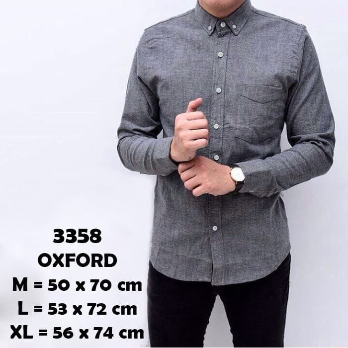 Foto Produk Baju Kemeja Lengan Panjang Formal Pria Abu Tua Polos Slimfit 3273 - Abu-abu, L dari Virtual Custom Clothing