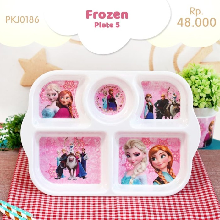 PIRING MELAMIN MELAMIN SEKAT 5 KARAKTER HELLO KITTY FROZEN DORAEMON