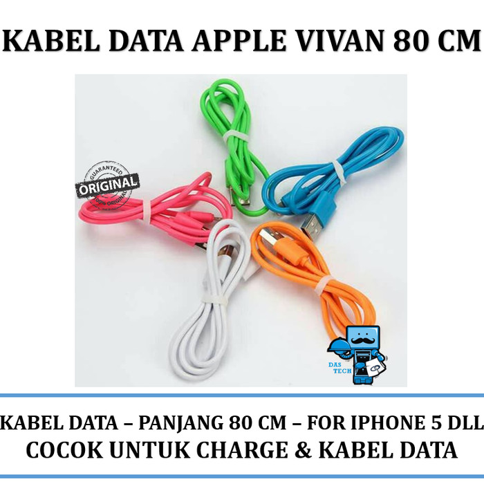 Kabel Data VIVAN for Iphone 5 - 80cm (Original Resmi)