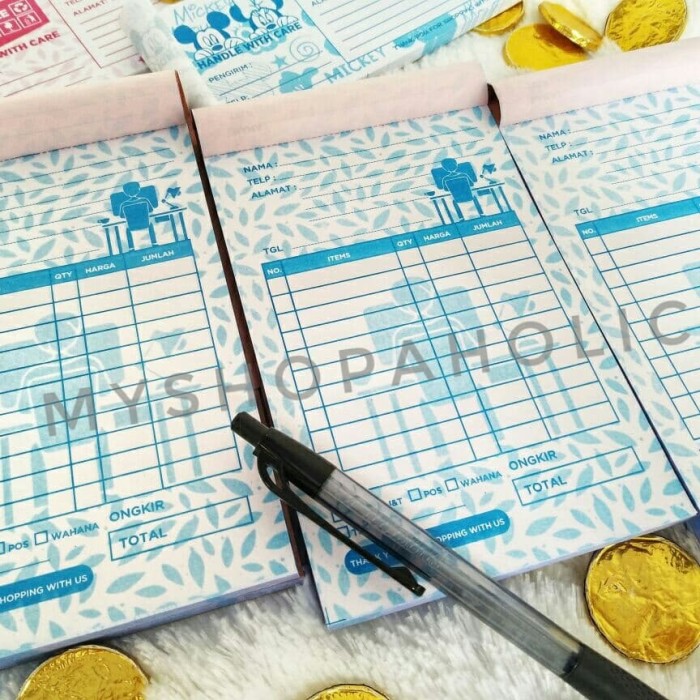Jual Nota List Order Olshop Rangkap Murah - langsung produsen - Admin