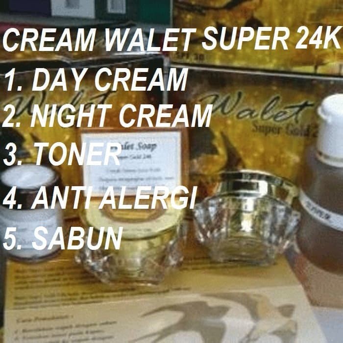 OBAT KRIM JERAWAT PEMUTIH WAJAH CREAM WALET SUPER GOLD 24K ORIGINAL