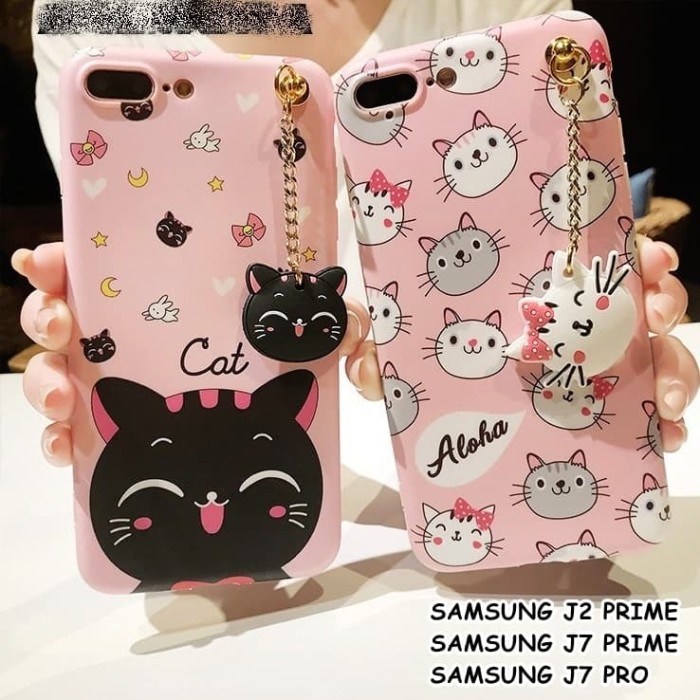 Foto Produk FOR SAMSUNG J2 PRIME, J7 PRIME, J7 PRO - NEKO CAT HEAD TASSEL CASING - J2 PRIME. BLACK dari lakucart