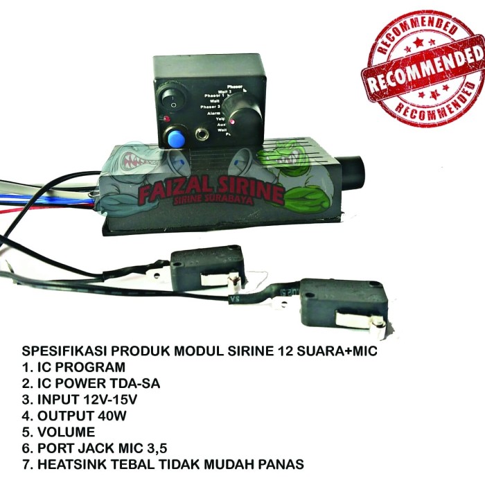 ... Klakson Menggema 12 Volt. Source · Modul sirine 12 suara + lubang port mic/aux mp3