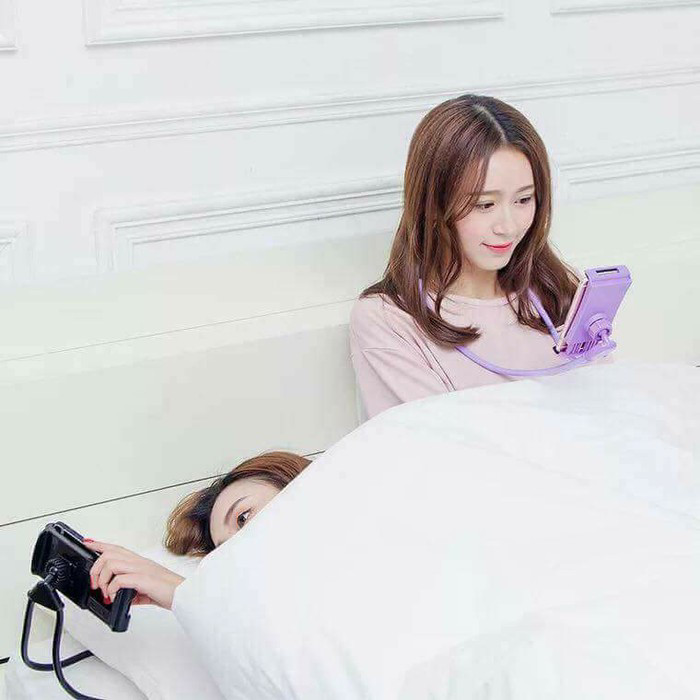 Lazy neck cell phone stan mount necklace / holder HP leher