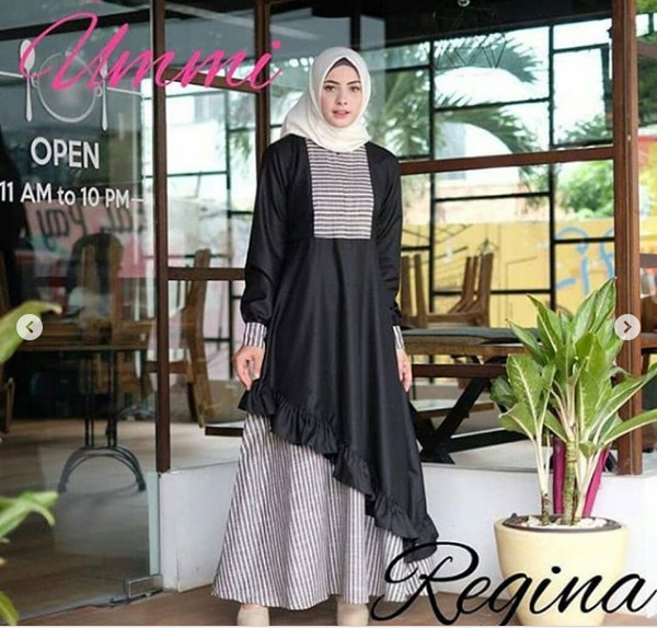 DRESS TERBARU|DRESS GROSIR|DRESS MURAH|GAMIS|REGINA MAXY BLACK