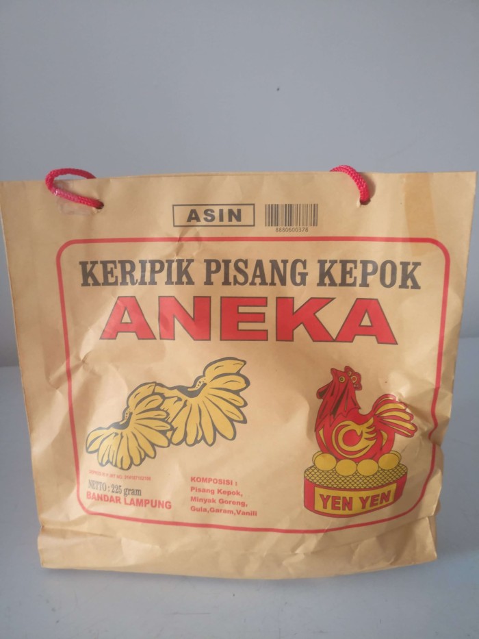 Keripik pisang kepok ANEKA Yen-Yen asli Lampung Aneka Rasa 225 GR - Coklat