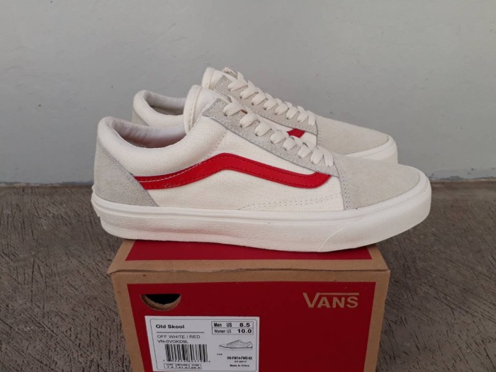 vans old skool cream red