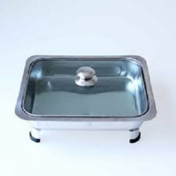 Fast Food Dish / Wadah Prasmanan stainless tutup full kaca