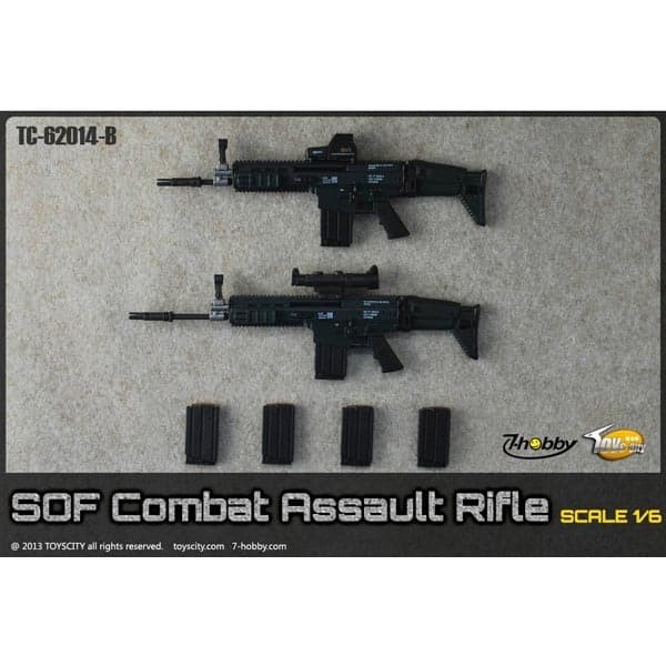 Toys City-62014b 1:6 Scale SOF Black Combat Assault Rifle Set for Action Figure