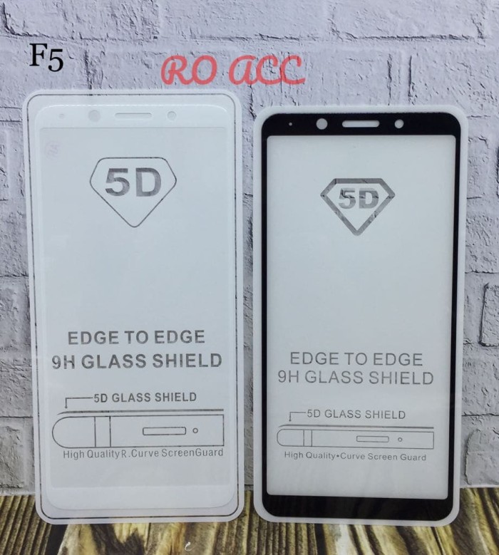 TEMPERED GLASS 5D FULL COVER NEW 2018 OPPO F5 - Hitam