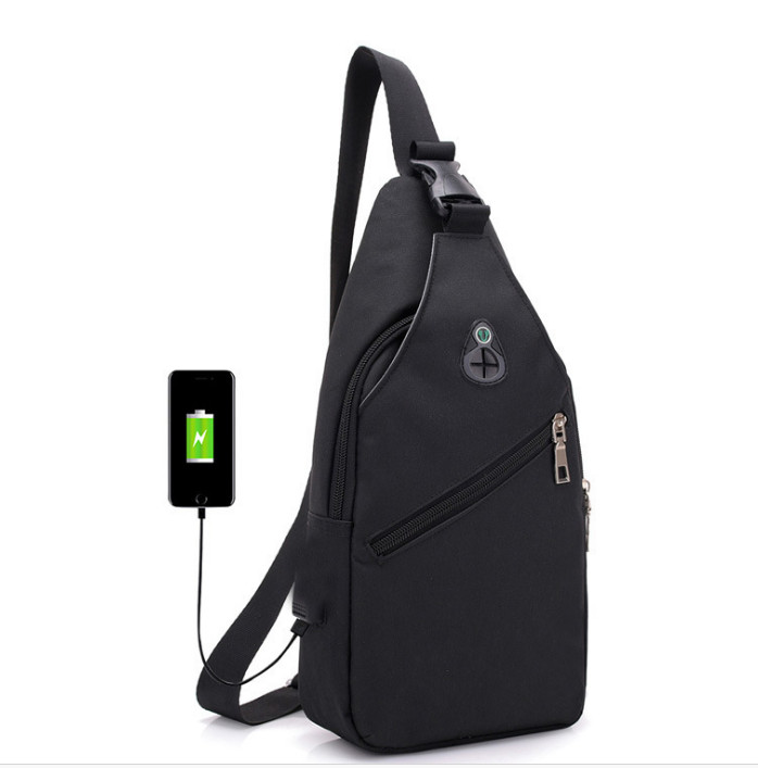 Tas selempang slempang pria USB chestbag Anti Maling Import SM13