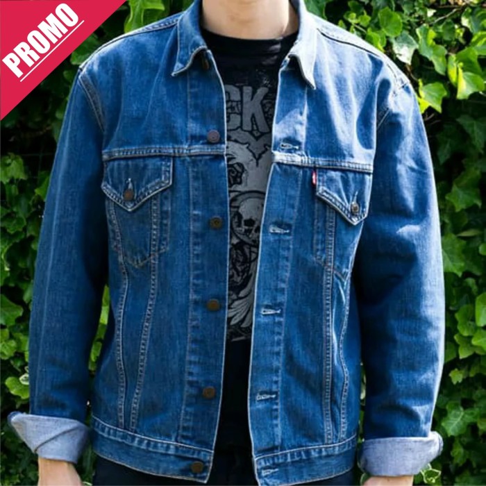 JAKET JEANS LEVIS PRIA BIOBLITZ KEREN PREMIUM ( BIRU TELOR ASIN )