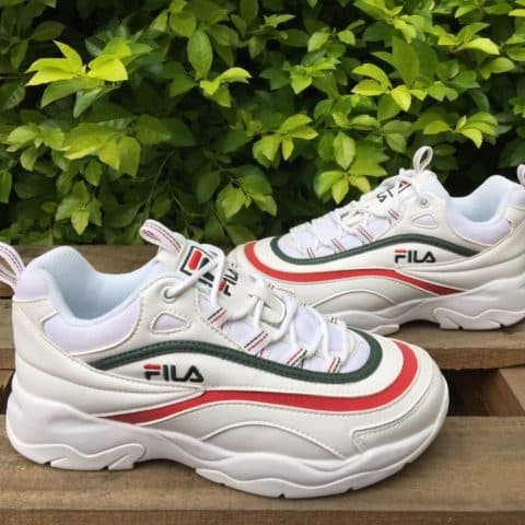 green and white filas