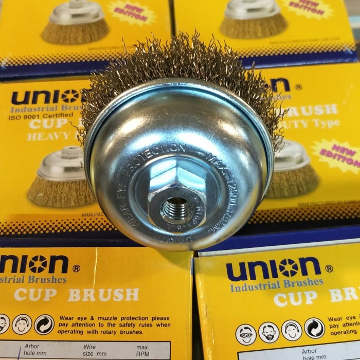Jual CUP BRUSH STAINLESS STEEL BRUSH 3" Untuk mesin 4" gerinda tangan