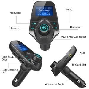 With Display Car Bluetooth MP3 Player FM Transmitter 2USB Charging TF Card Slot