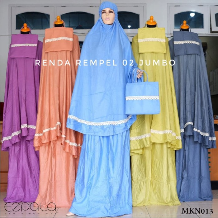 Mukena Bali Mukena Dewasa Mukena Jumbo Rempel Rayon Premium Polo - Ungu