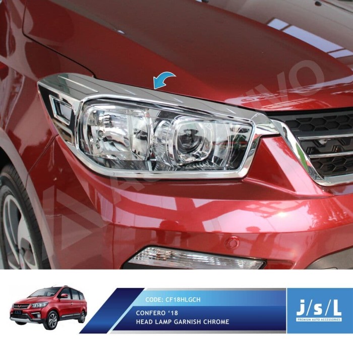 JSL Garnis Depan Krom Wuling Confero S Head Lamp Garnish Chrome