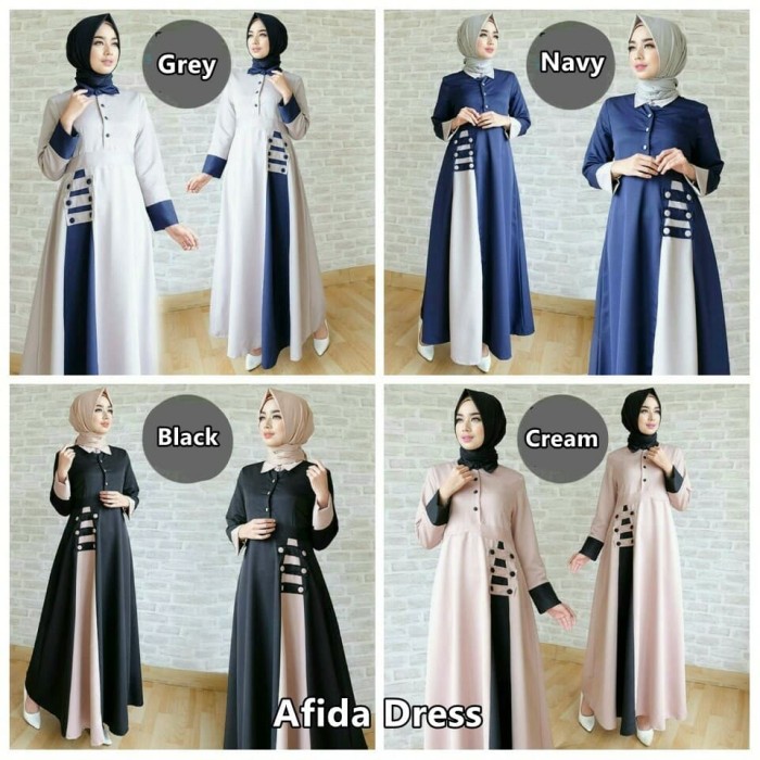GAMIS JERSEY POLOS - GAMIS MURAH - PREMIUM - BAJU MUSLIM WANITA - Navy