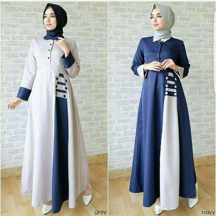 GAMIS JERSEY POLOS - GAMIS MURAH - PREMIUM - BAJU MUSLIM WANITA - Navy