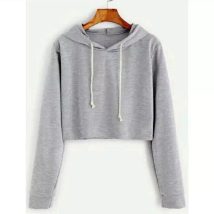 SWEATER JAKET CROP BASIC HOODIE KEKINIAN JACKET WANITA POLOS GLOW -