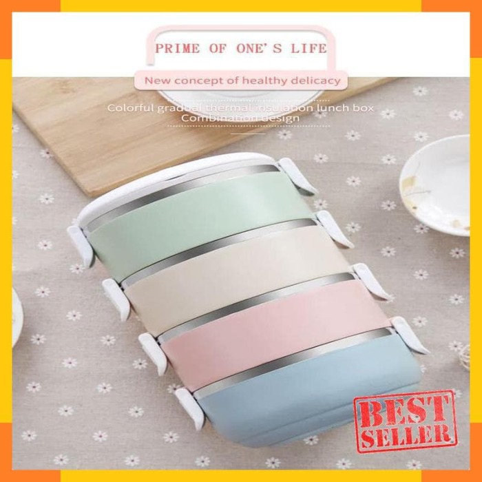 Rantang Kotak Makan Japanese Bento Stainless Steel 4 Layer