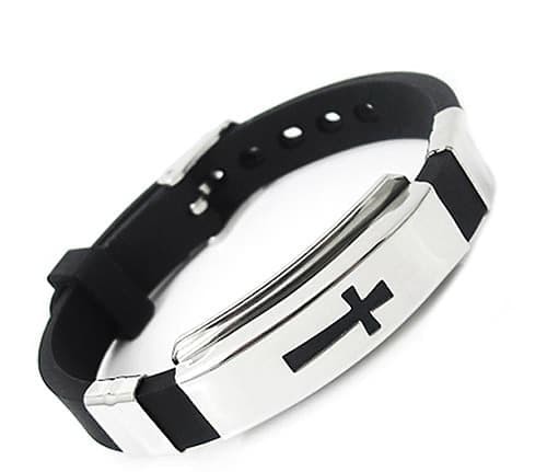 Pria Bangle Gelang Baja Anti Karat Karet Gelang Gesper Manset Gelang-Intl. Source · (Dijamin) Gelang Silikon Salib Steel Hitam