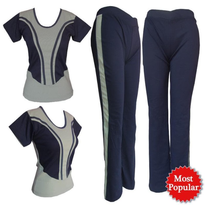 Baju Senam Tangan Pendek Celana Panjang