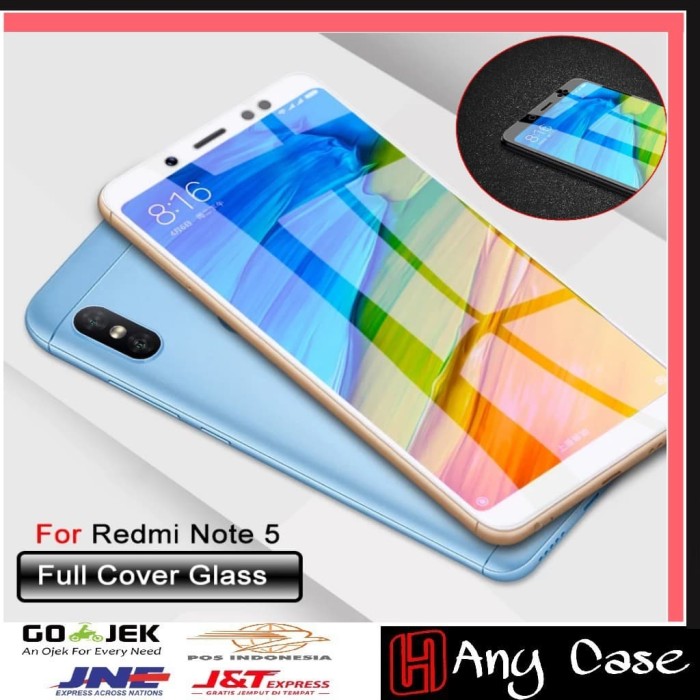 Tempered Glass Full Screen Xiaomi Redmi Note 5 / Pro Anti Gores Kaca - Hitam