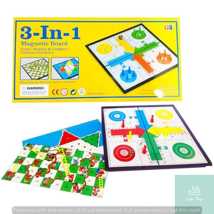 Jual Lumi Toys 3 in 1 Ludo Halma Ular Tangga
