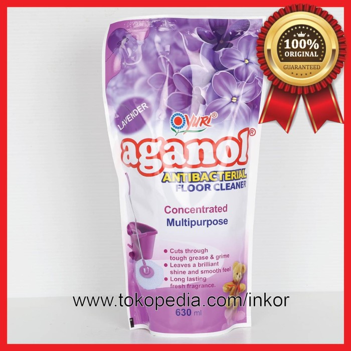 YURI AGANOL ANTIBACTERIAL PEMBERSIH LANTAI LAVENDER UNGU POUCH 630ML