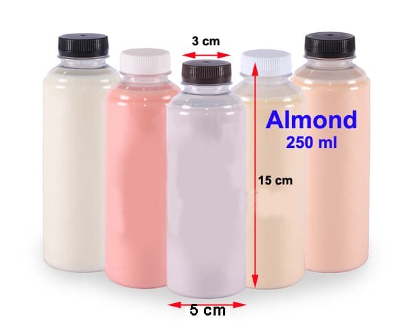 Botol Almond 250 ml Plastik PET Minuman Foodgrade Jus Susu 250ml OB009