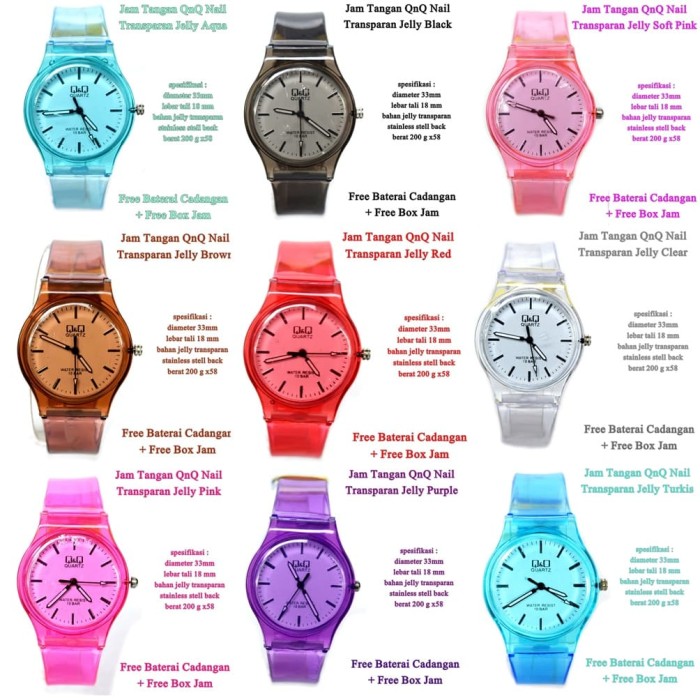 grosir jam tangan qnq transparan Romawi