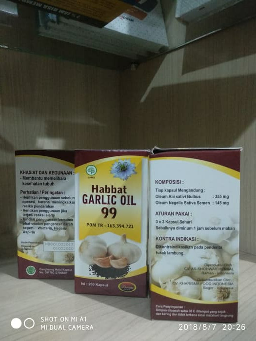 Jual obat Habbat garlic oil 99 isi 200 kapsul