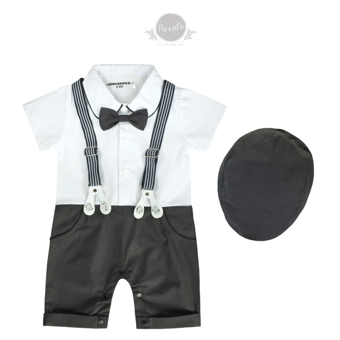 Romper Tuxedo Jumper Bayi Rompi Lucu Baju Pesta Setelan Jas Anak BG806 - 12-18