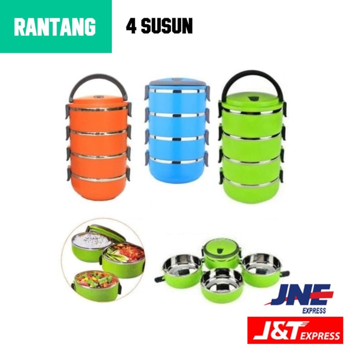Rantang 4 Susun Lunch Box / Cathering box / tempat makan - stainless